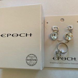 Swarovski Epoch Crystal Earrings & Ring Set
